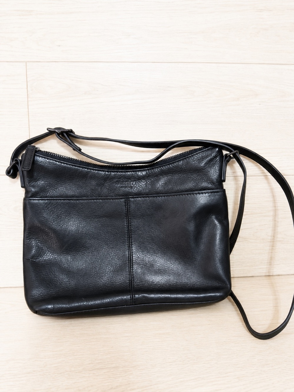 Margot Black Genuine Leather Crossbody Bag Adjustable Strap Everyday Purse